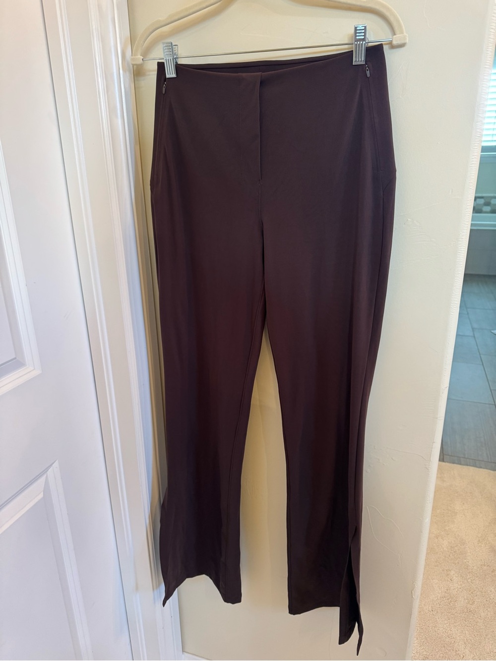Smooth Fit: lululemon High Rise Pull On Pants Brown Split Hem Zip Pockets